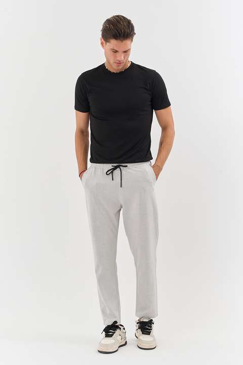 Açık Gri Erkek Bezayağı Esnek Kumaş Jogger Pantolon E221