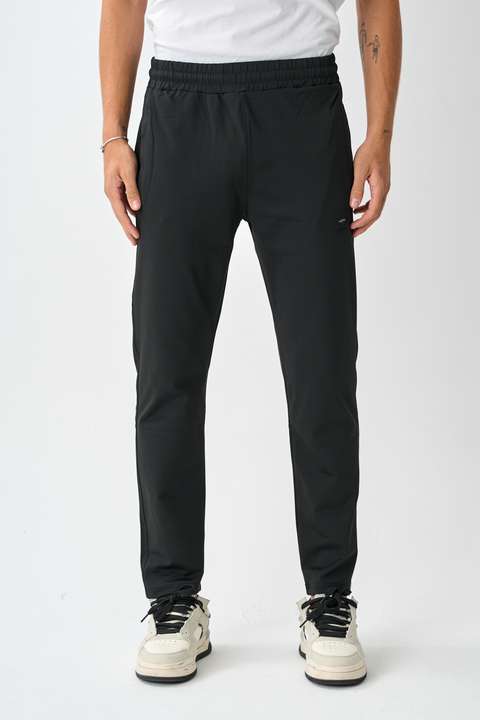 Siyah Erkek Dalgıç Kumaş Standart Kalıp Eşofman Alt - E220