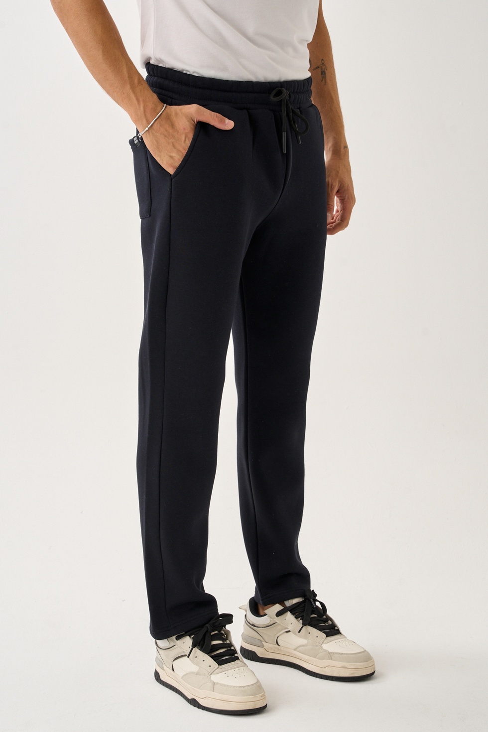 Erkek Üç İplik İçi Pamuklu Kalın Kumaş Eşofman Alt