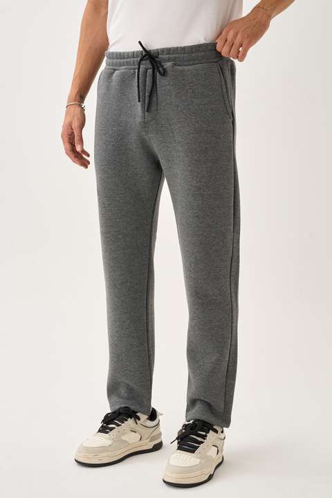 Antrasit Erkek Üç İplik İçi Pamuklu Kalın Kumaş Eşofman Alt E219