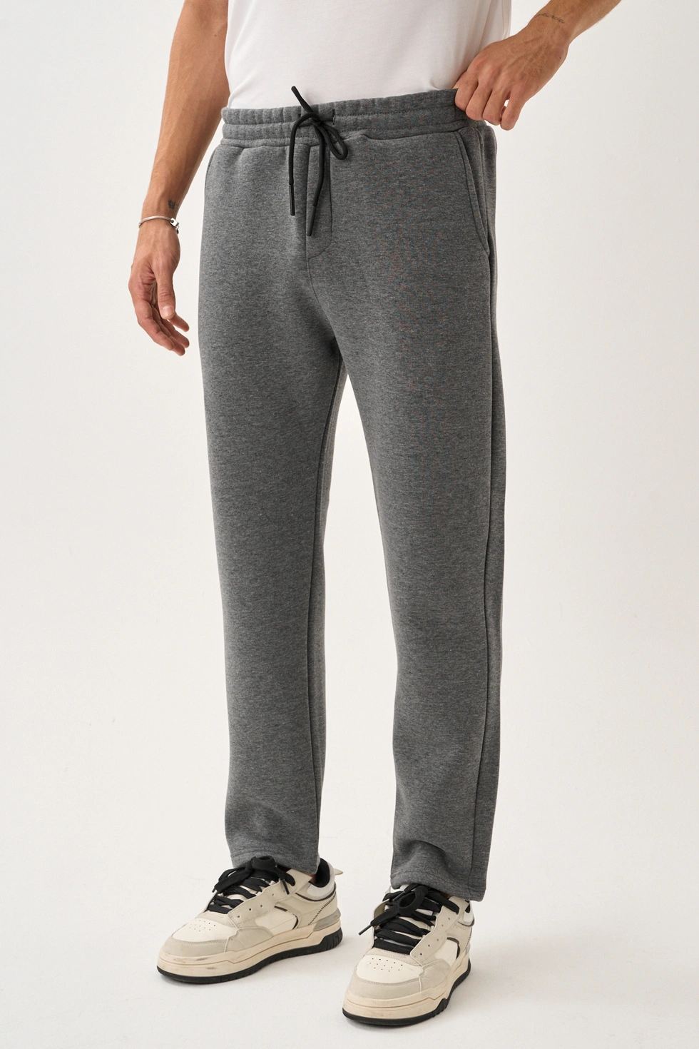 Erkek Üç İplik İçi Pamuklu Kalın Kumaş Eşofman Alt