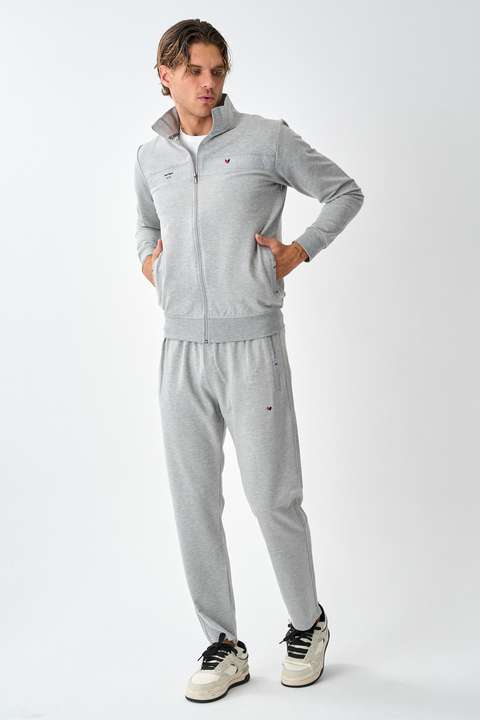 Açık Gri Erkek İki İplik Büyük Beden Eşofman Takım E216