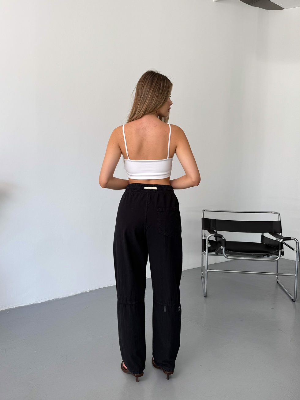 Kadın Keten Pantolon Dikiş & Nakış Detaylı Rahat Kalıp Pantolon