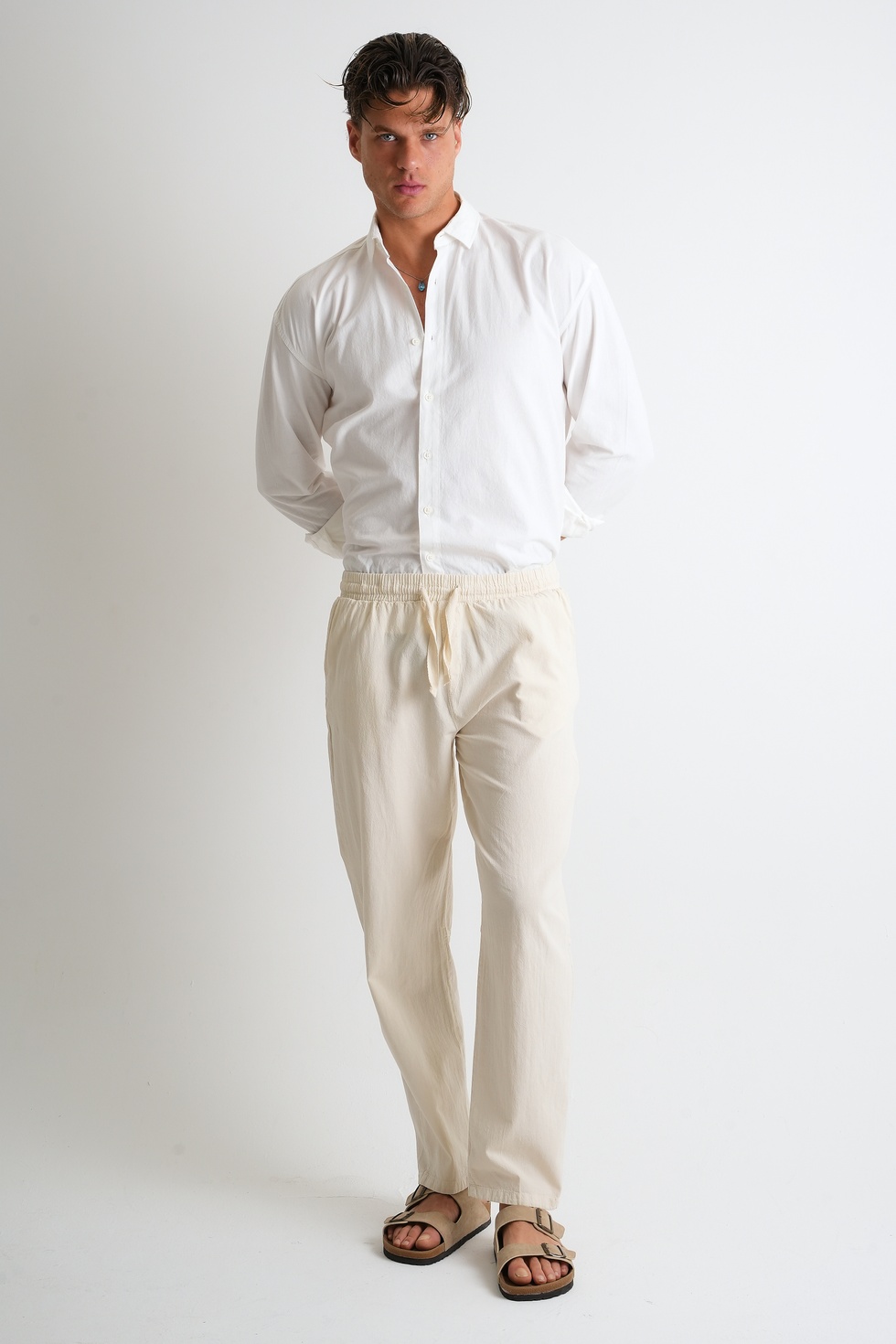 Marmaris Erkek Keten Karışımlı Dikiş Detaylı Relaxed Pantolon