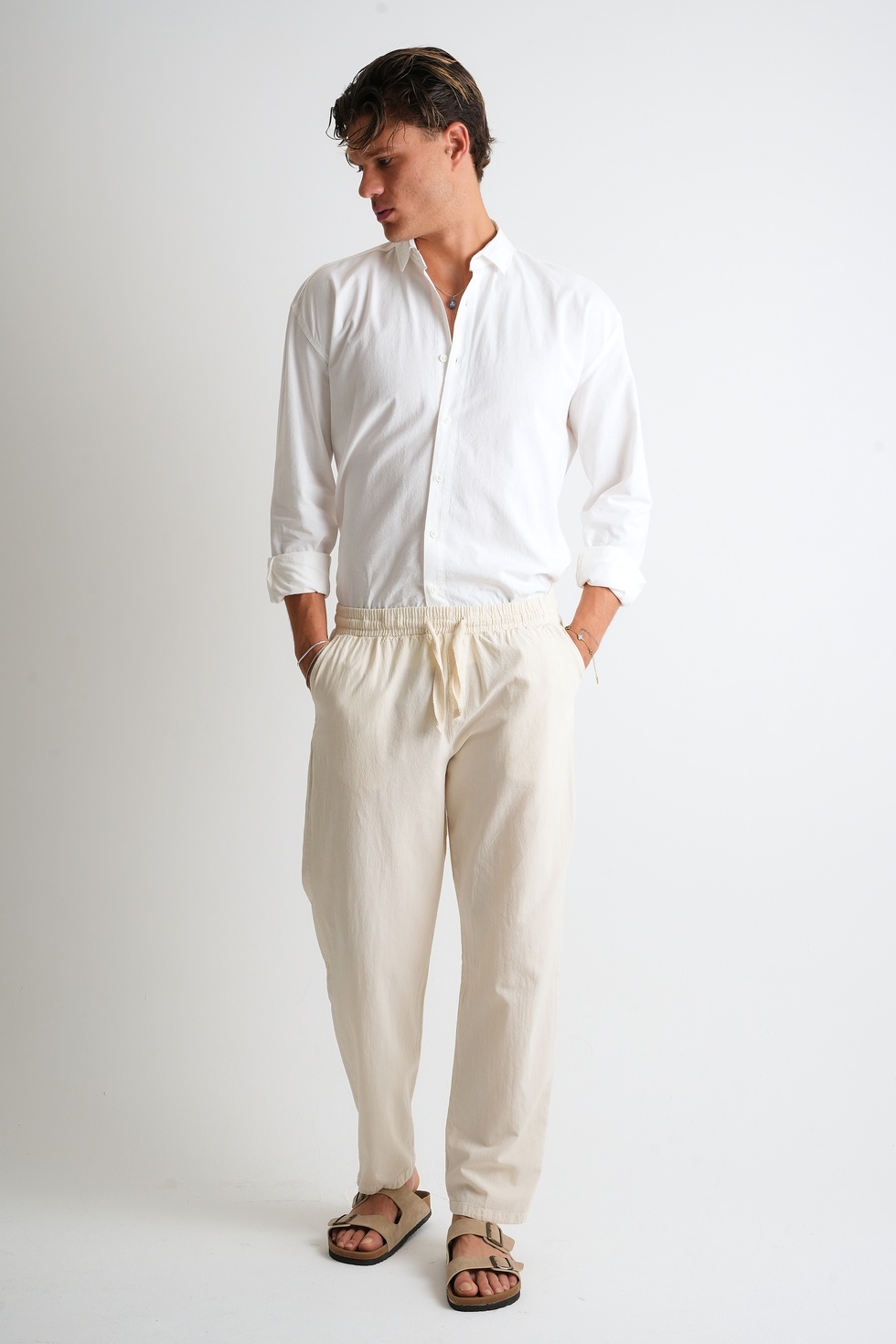 Marmaris Erkek Keten Karışımlı Dikiş Detaylı Relaxed Pantolon
