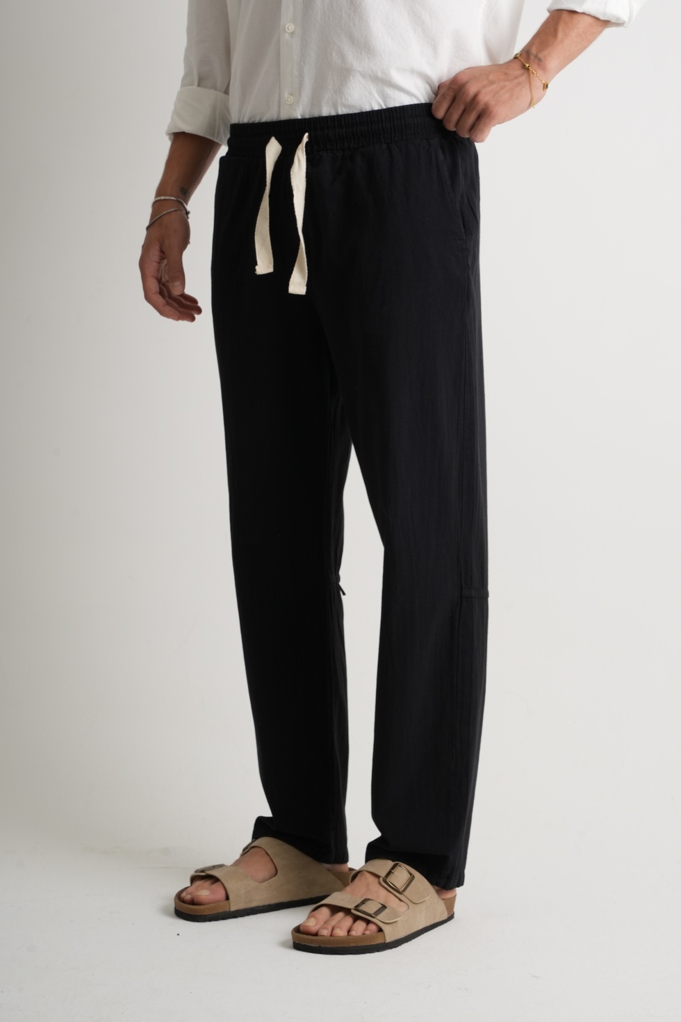 Marmaris Erkek Keten Karışımlı Dikiş Detaylı Relaxed Pantolon