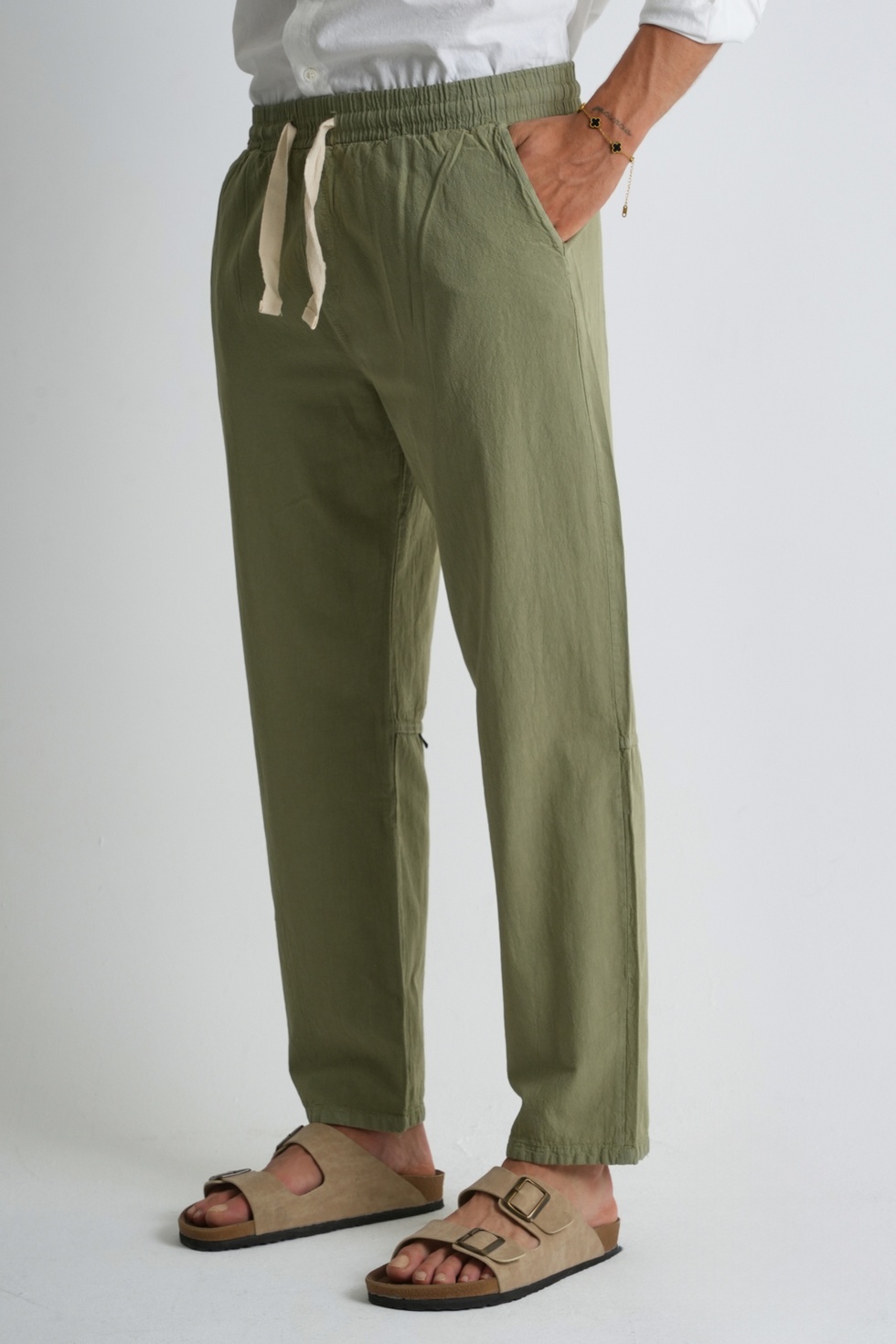 Marmaris Erkek Keten Karışımlı Dikiş Detaylı Relaxed Pantolon