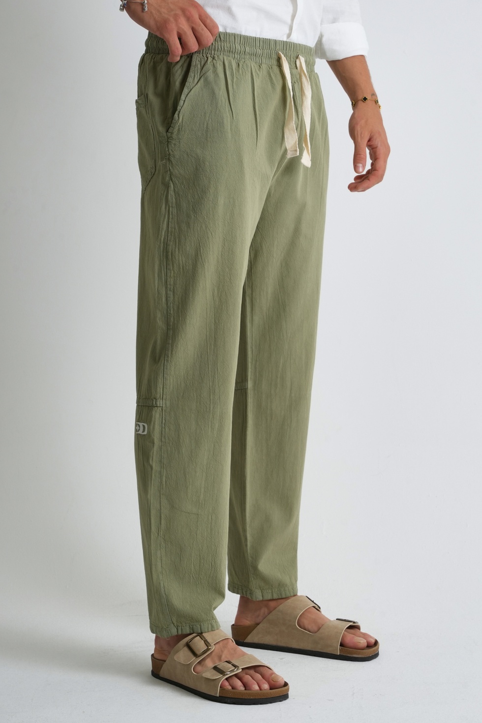 Marmaris Erkek Keten Karışımlı Dikiş Detaylı Relaxed Pantolon