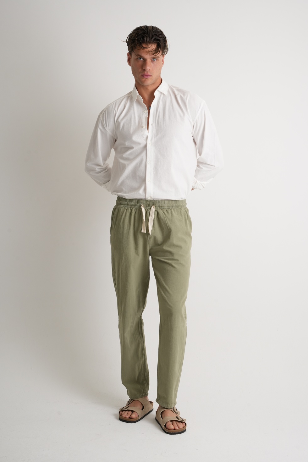 Marmaris Erkek Keten Karışımlı Dikiş Detaylı Relaxed Pantolon