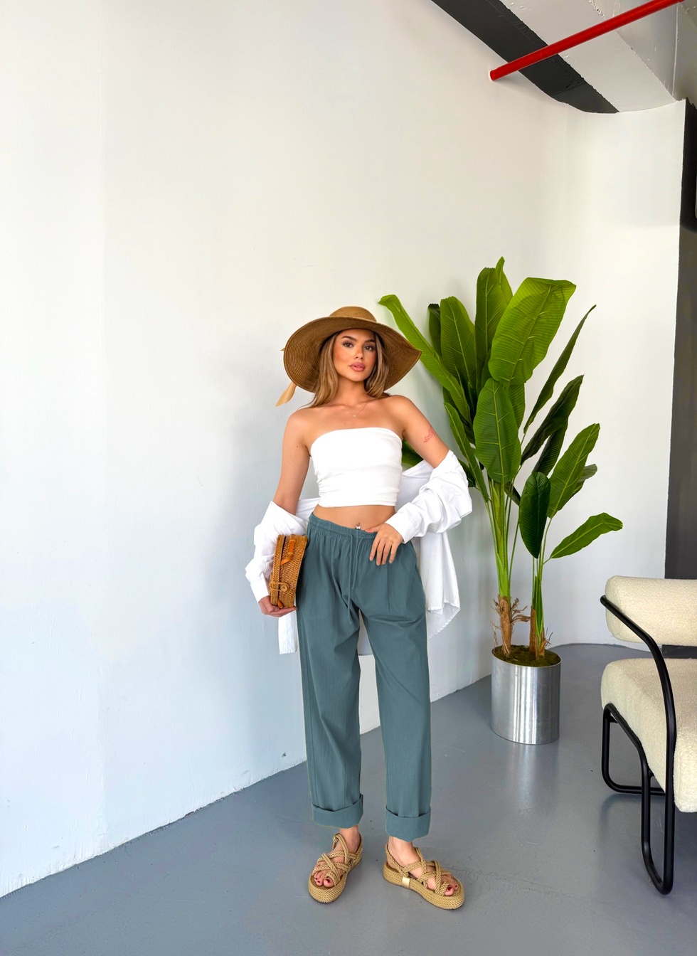 Jemmy Kadın Keten Pantolon