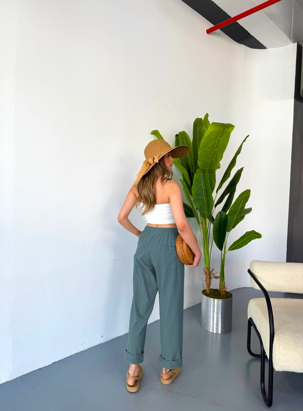 Jemmy Kadın Keten Pantolon