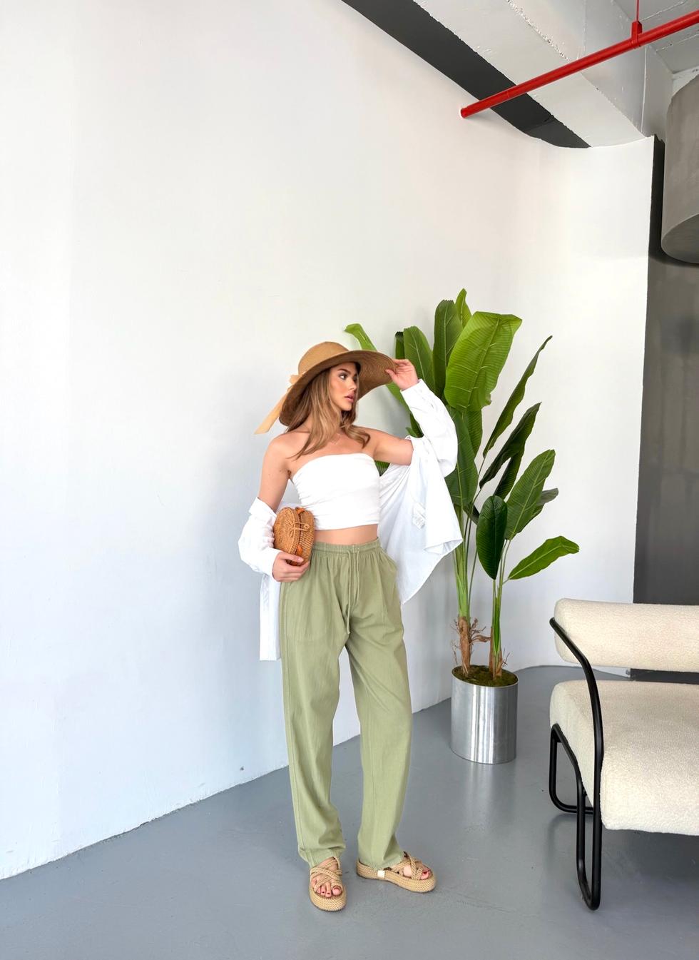 Jemmy Kadın Keten Pantolon