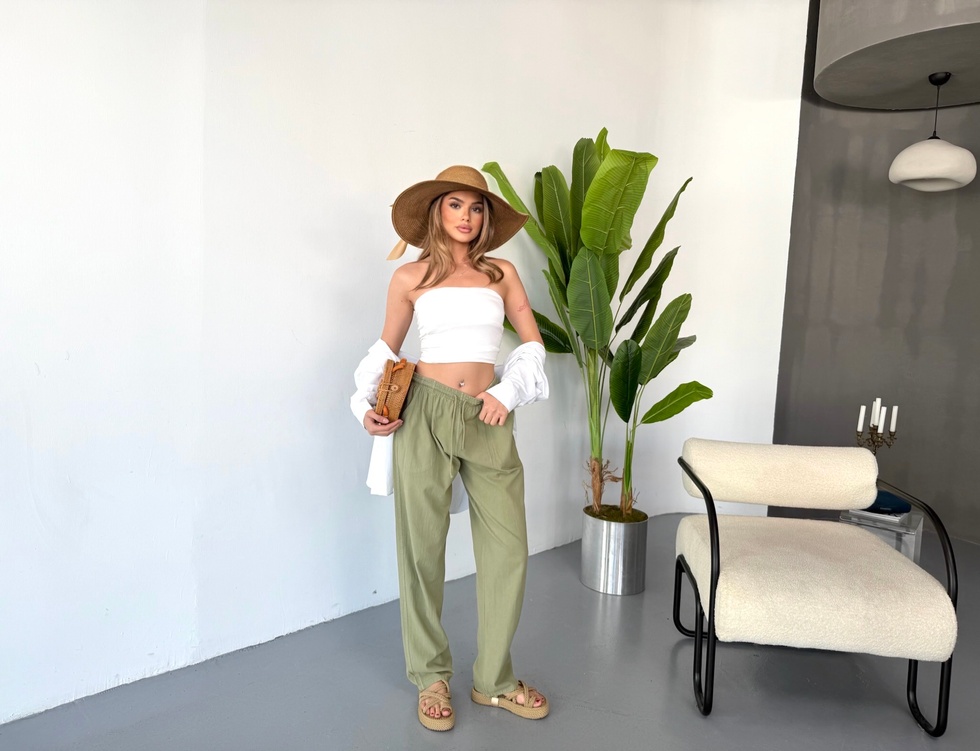 Jemmy Kadın Keten Pantolon