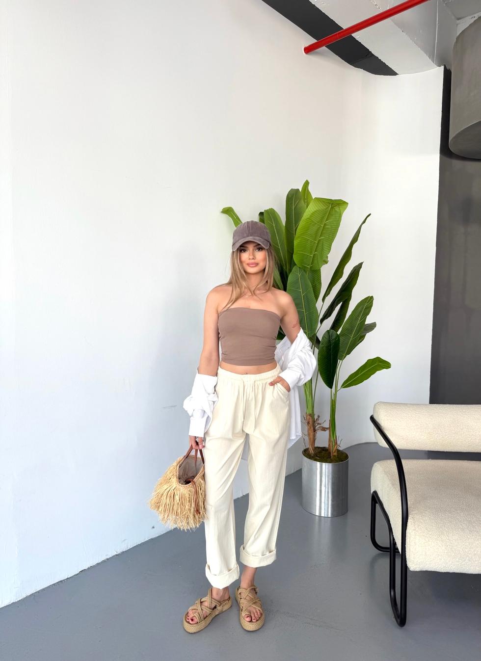 Jemmy Kadın Keten Pantolon