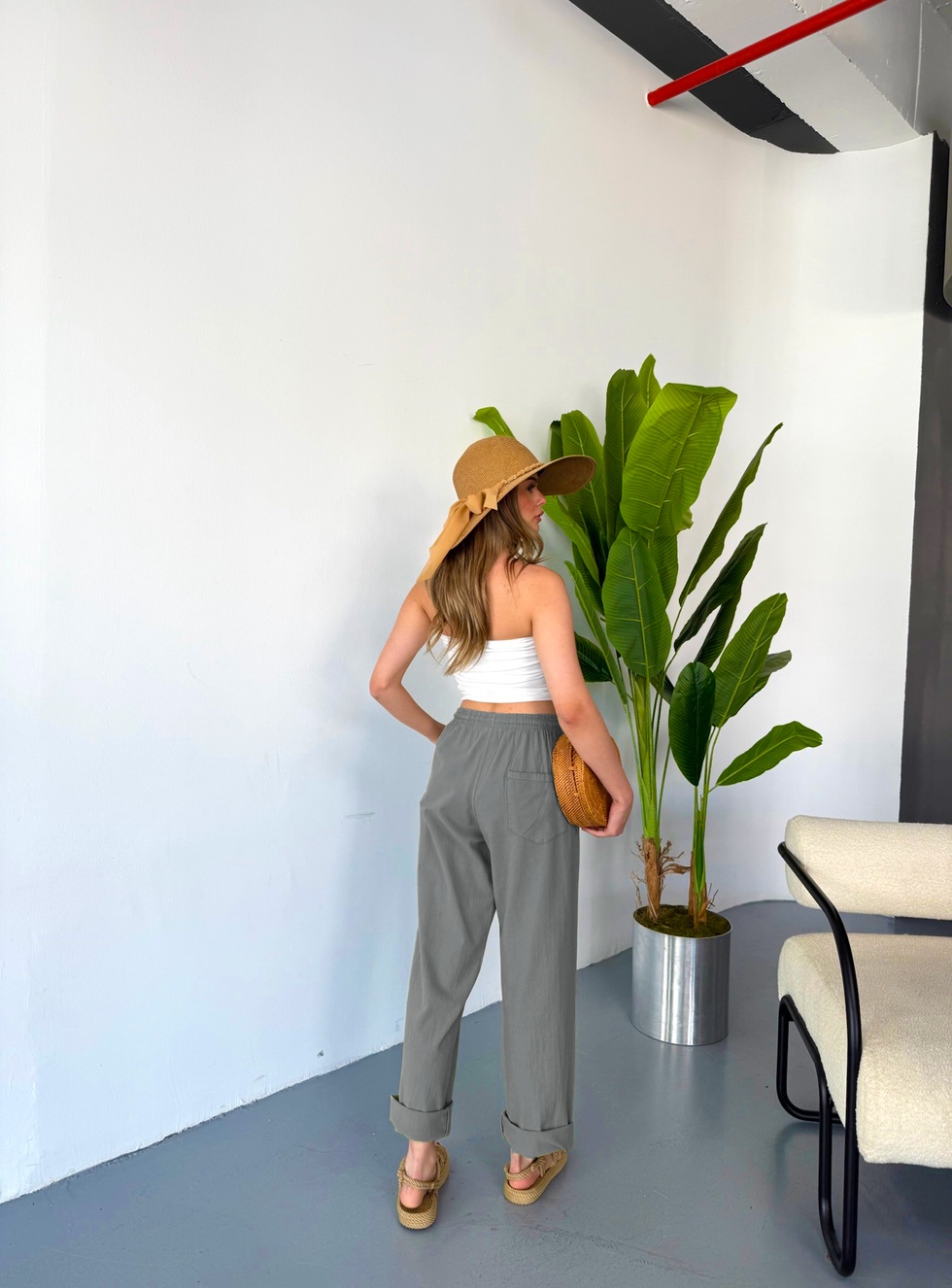 Jemmy Kadın Keten Pantolon