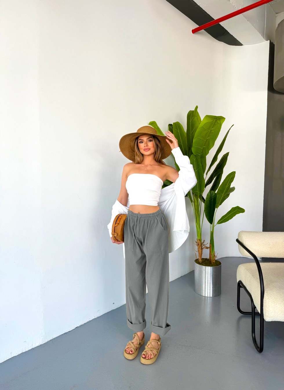 Jemmy Kadın Keten Pantolon