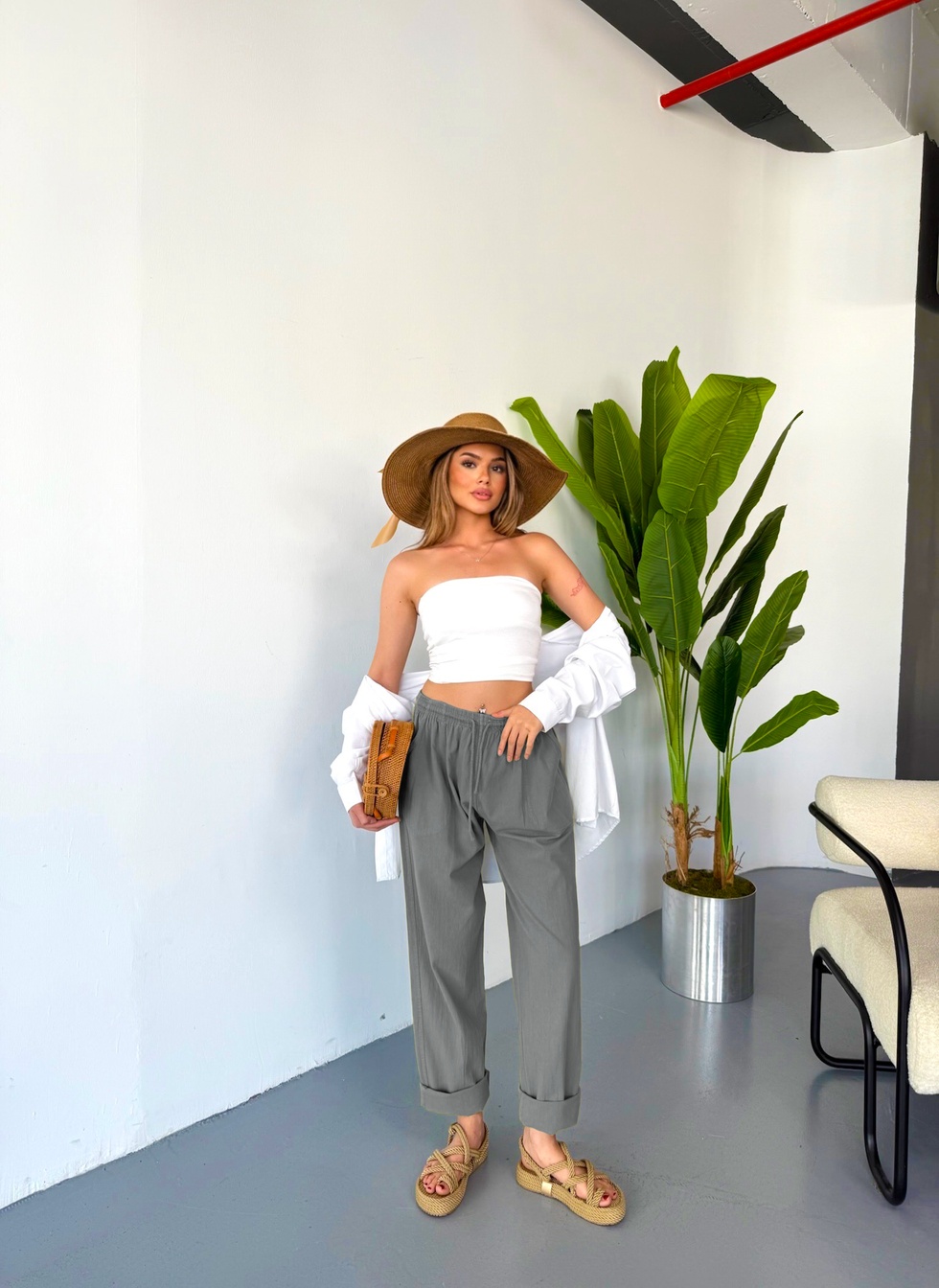 Jemmy Kadın Keten Pantolon