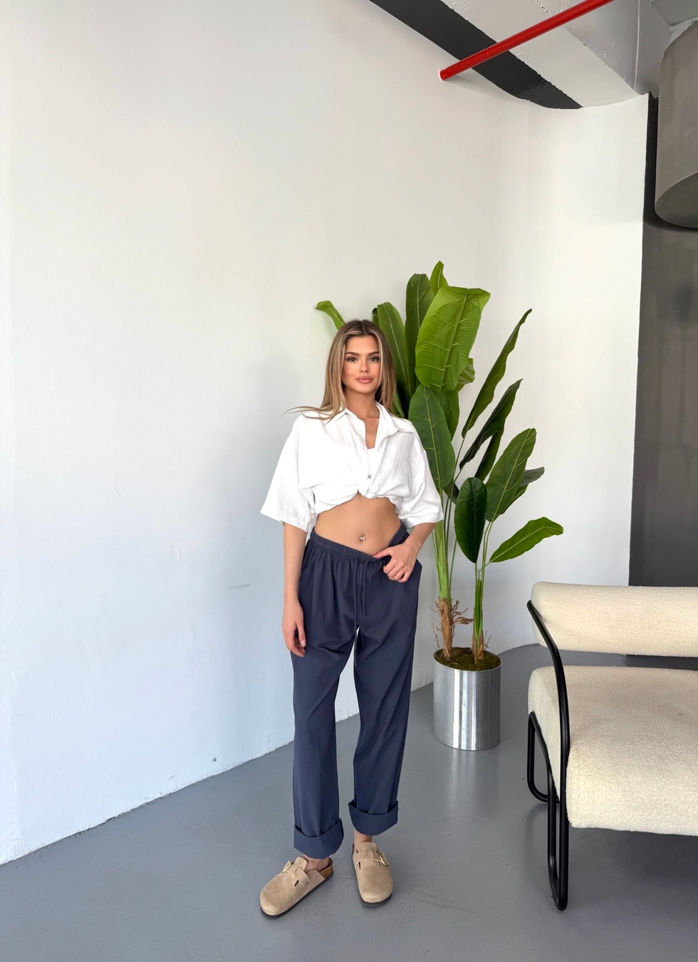 Jemmy Kadın Keten Pantolon