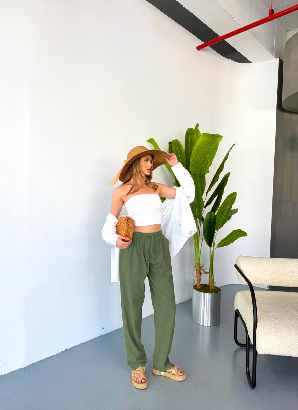 Jemmy Kadın Keten Pantolon