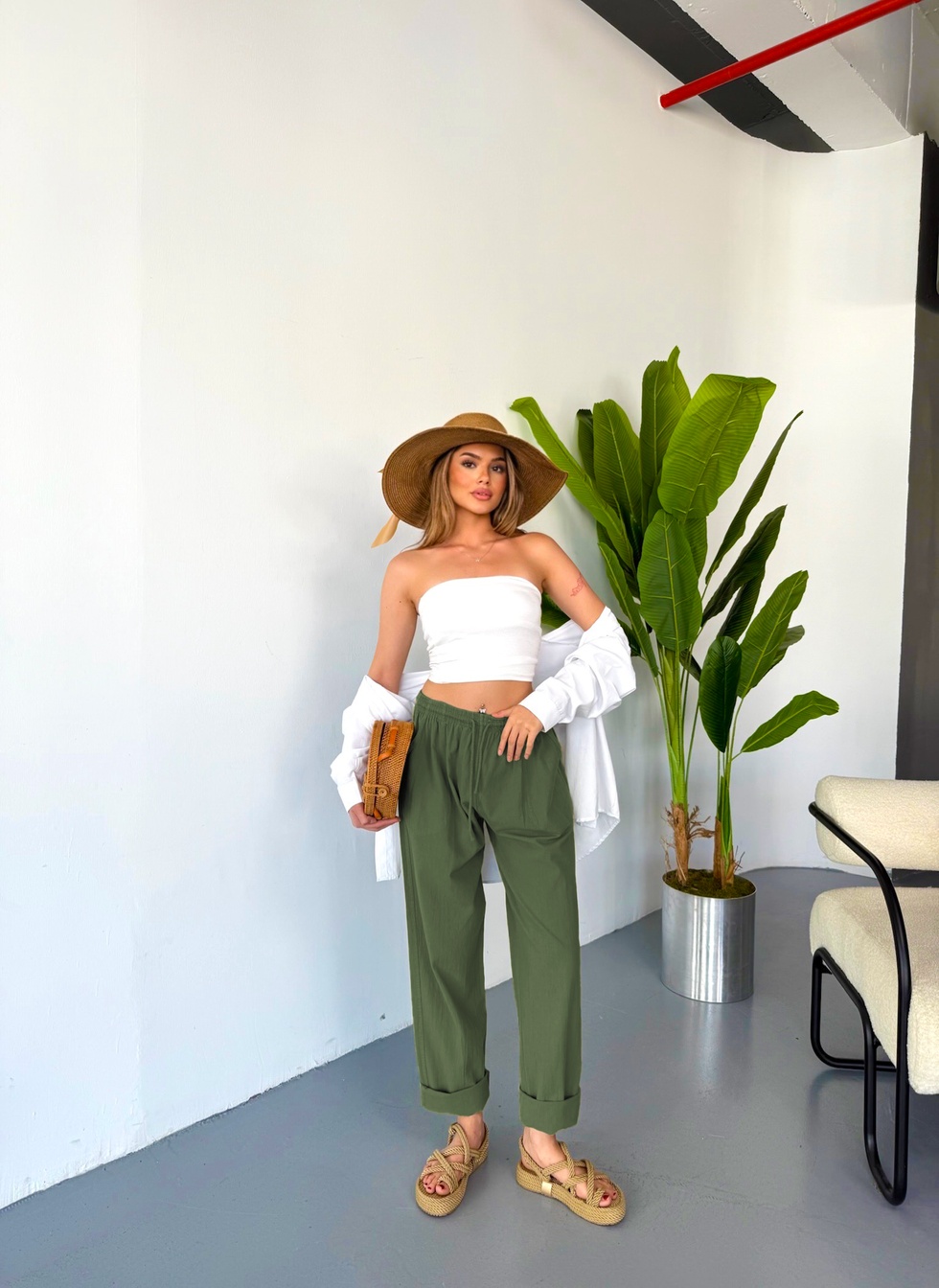 Jemmy Kadın Keten Pantolon