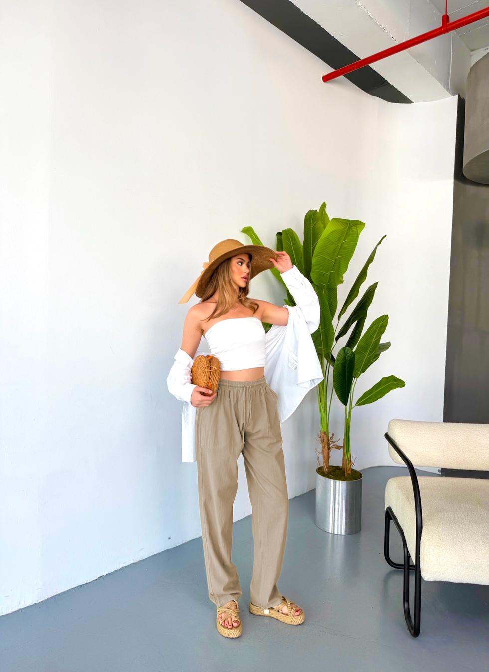 Jemmy Kadın Keten Pantolon