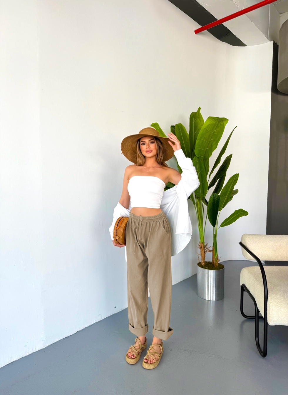 Jemmy Kadın Keten Pantolon