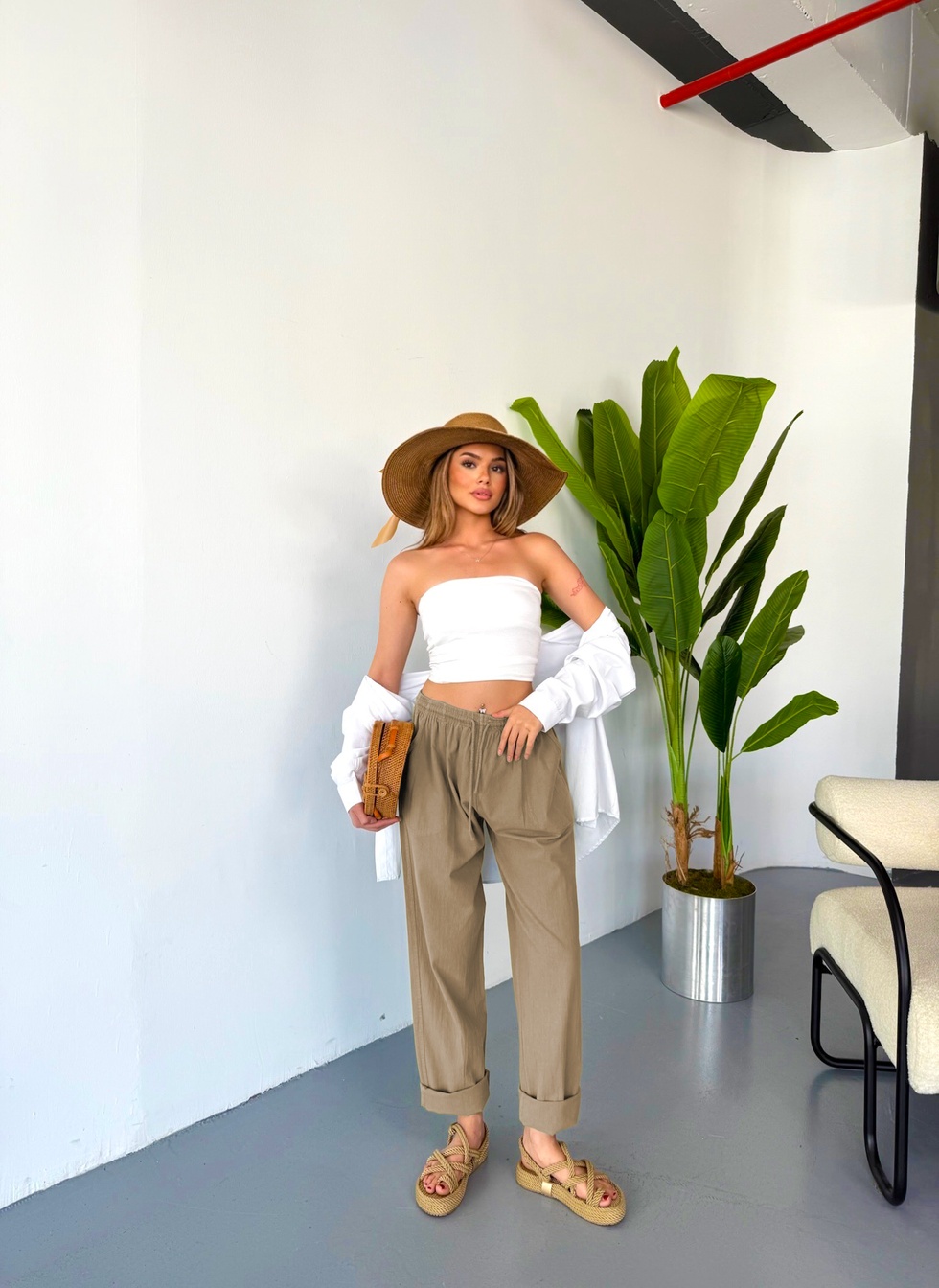 Jemmy Kadın Keten Pantolon