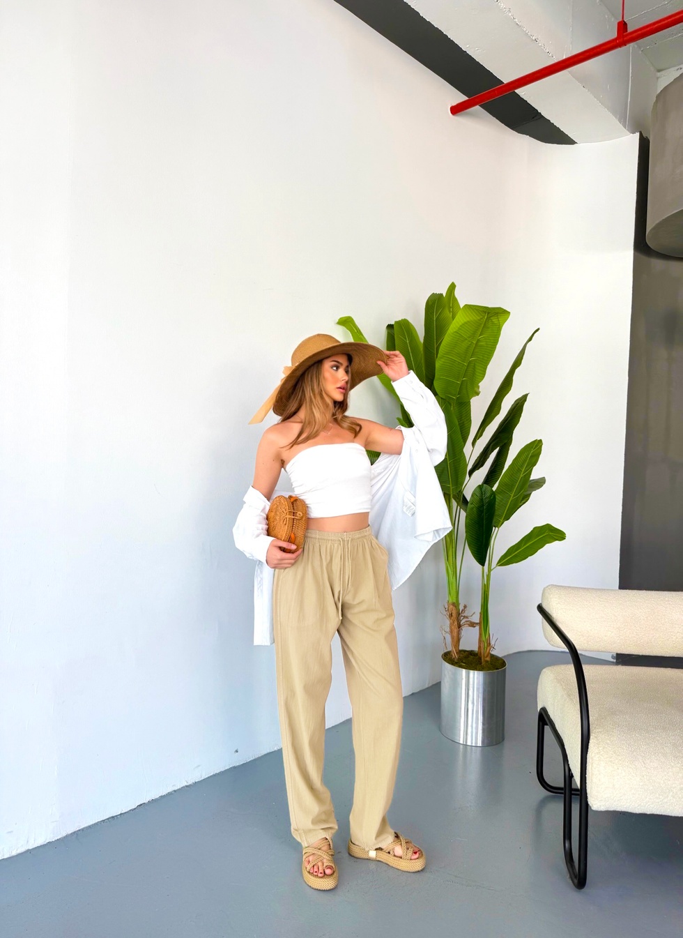 Jemmy Kadın Keten Pantolon