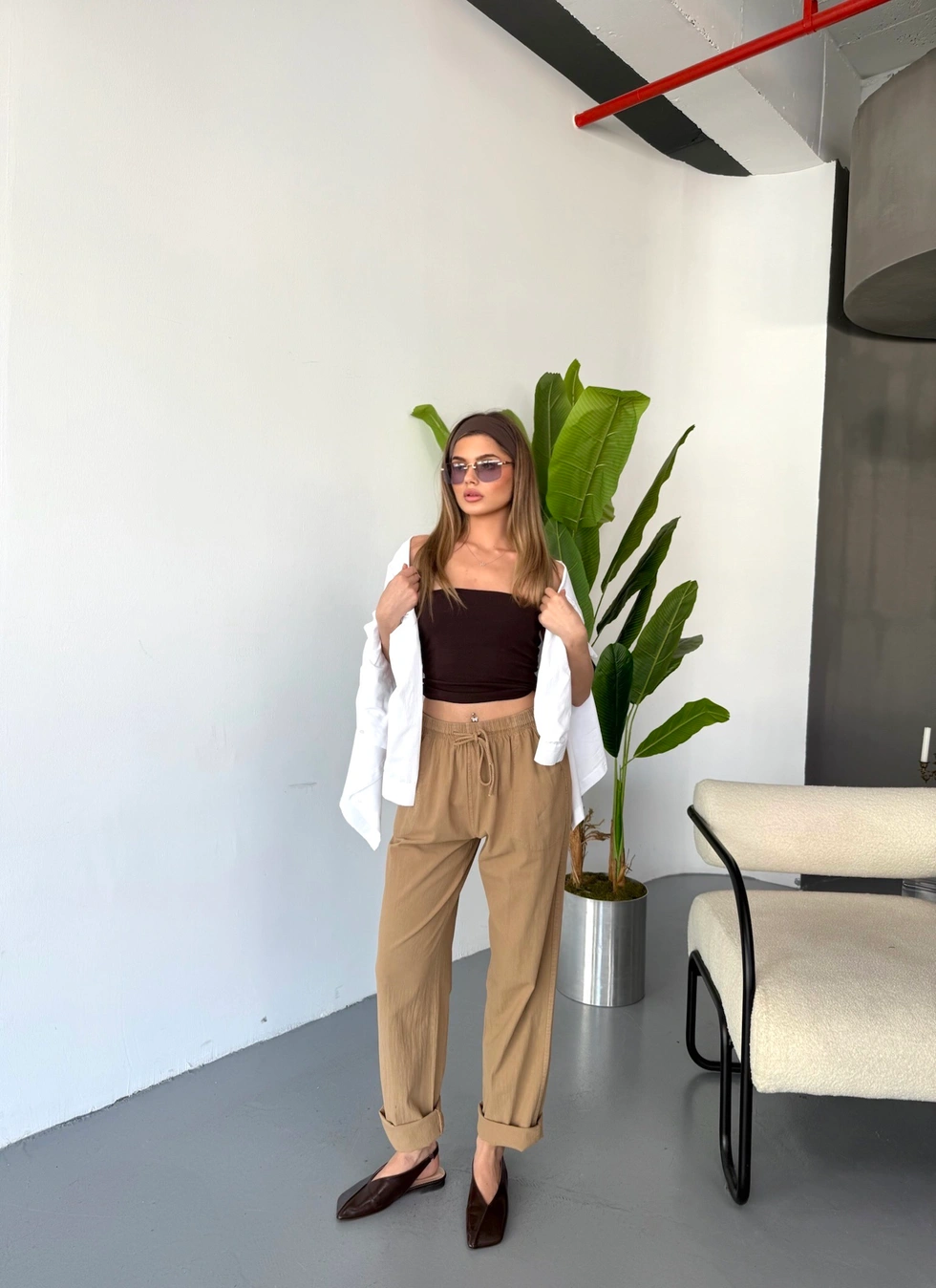 Jemmy Kadın Keten Pantolon