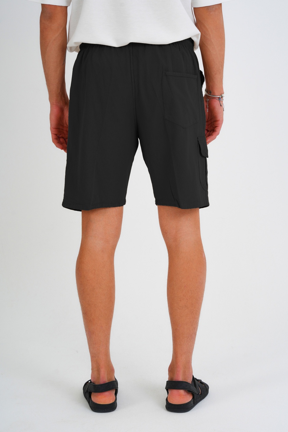 Erkek Kargo Cep Büyük Beden %100 Pamuk Keten Görünümlü Şort