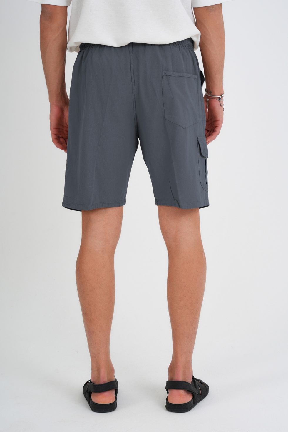 Erkek Kargo Cep Büyük Beden %100 Pamuk Keten Görünümlü Şort