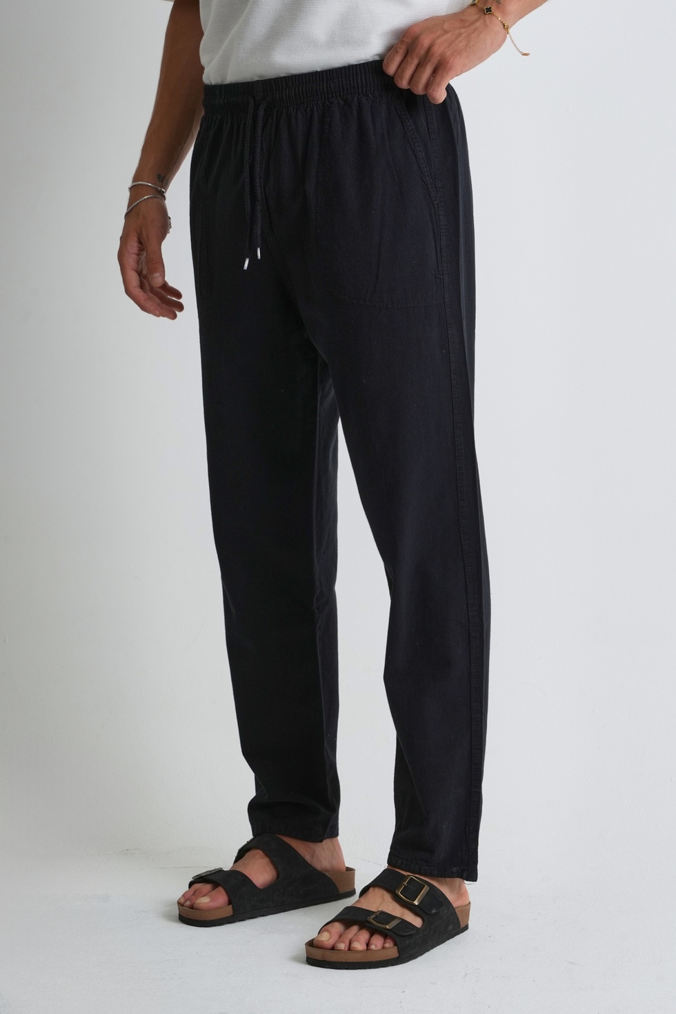 Erkek Büyük Beden %100 Pamuk Keten Görünümlü Pantolon