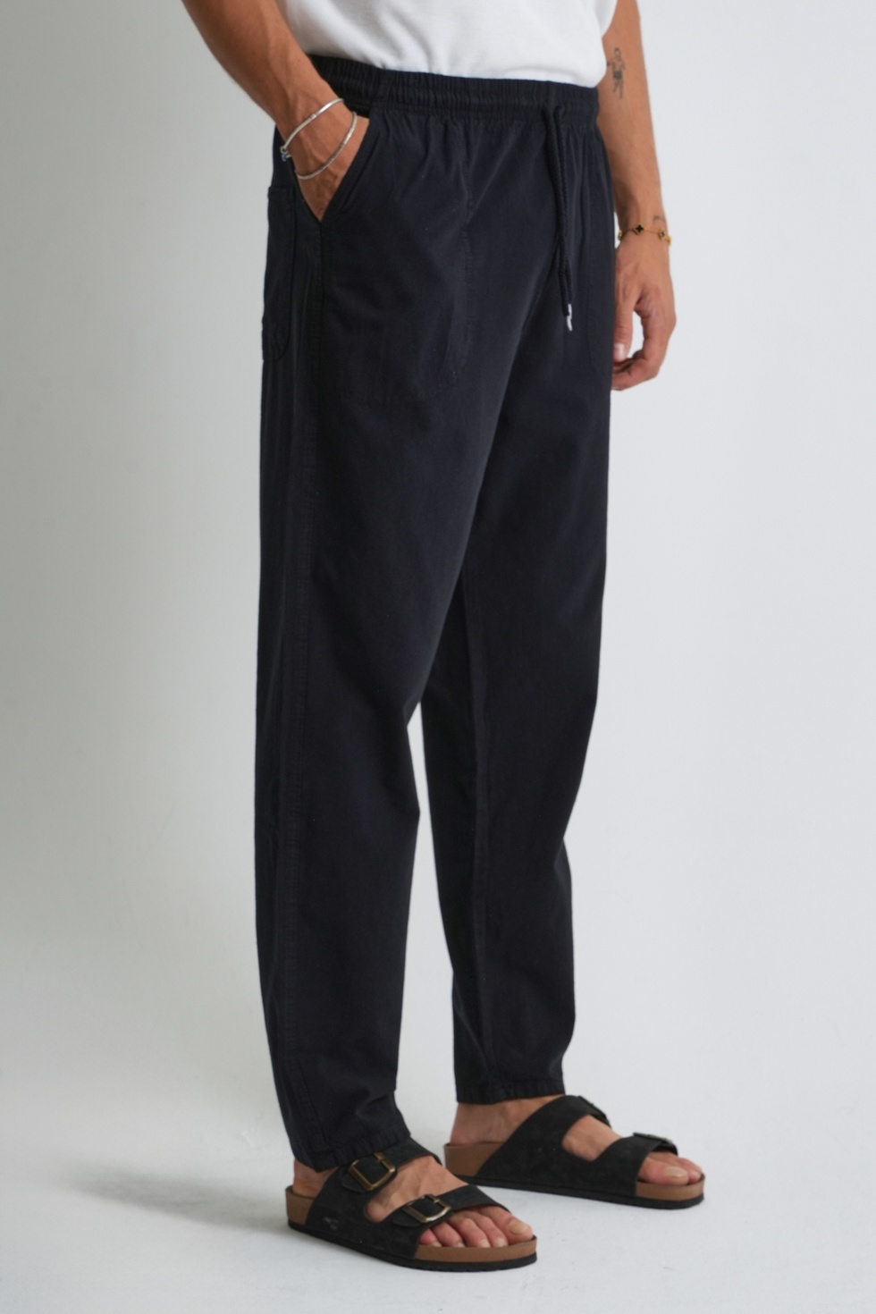 Erkek Büyük Beden %100 Pamuk Keten Görünümlü Pantolon