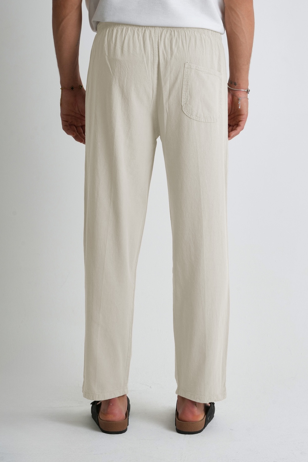 Erkek Büyük Beden %100 Pamuk Keten Görünümlü Pantolon