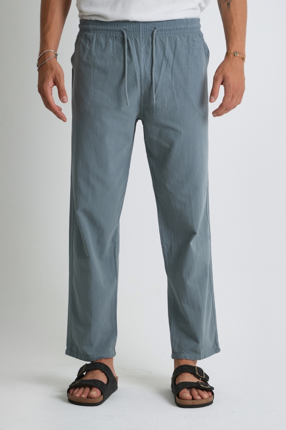 Erkek Büyük Beden %100 Pamuk Keten Görünümlü Pantolon