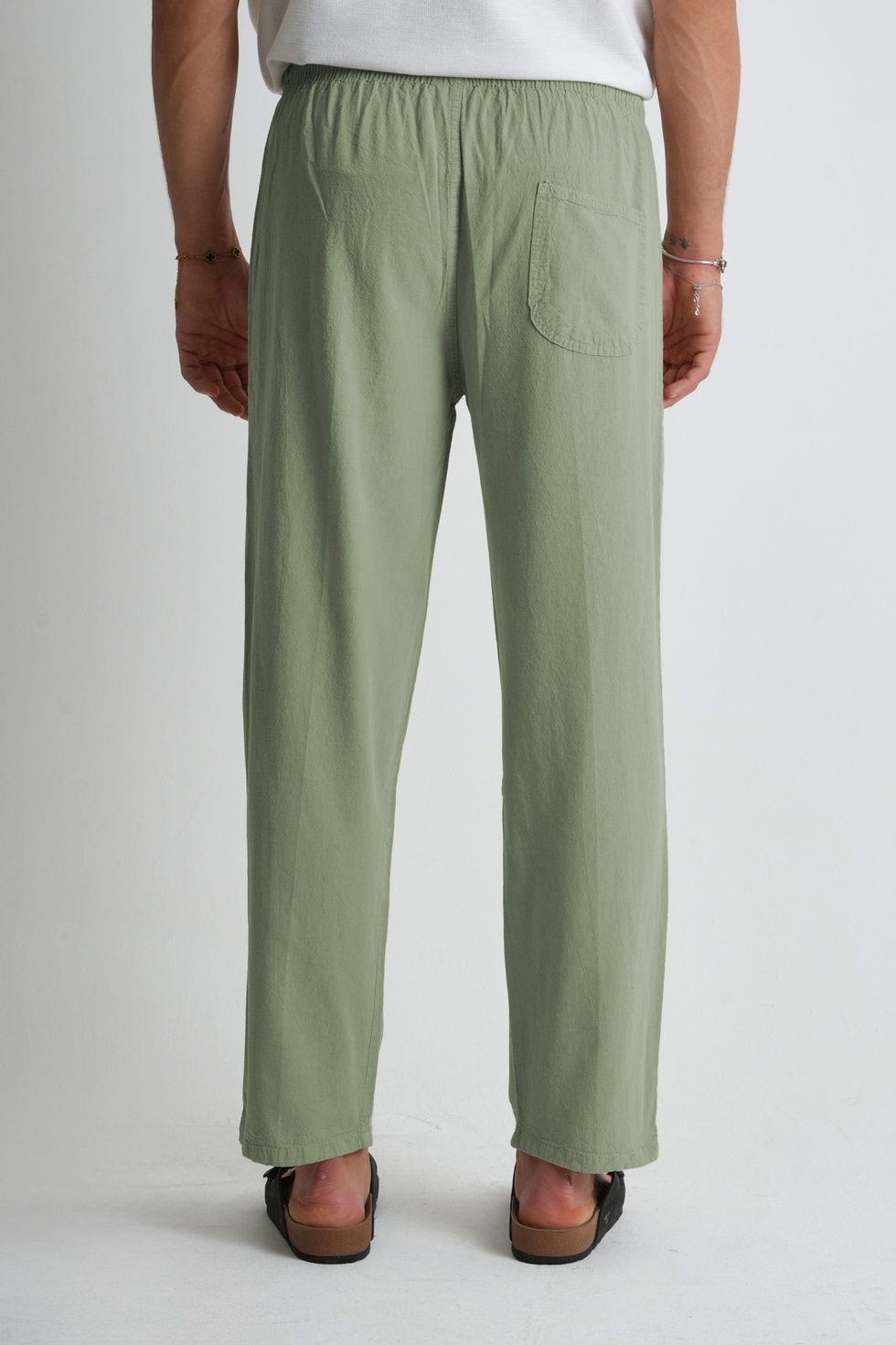 Erkek Büyük Beden %100 Pamuk Keten Görünümlü Pantolon