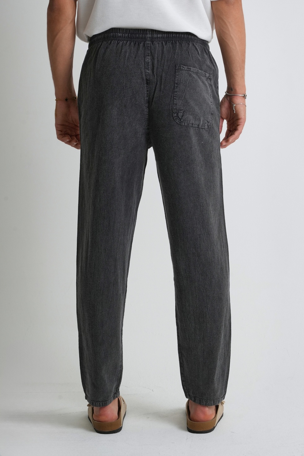 Erkek Büyük Beden %100 Pamuk Keten Görünümlü Pantolon