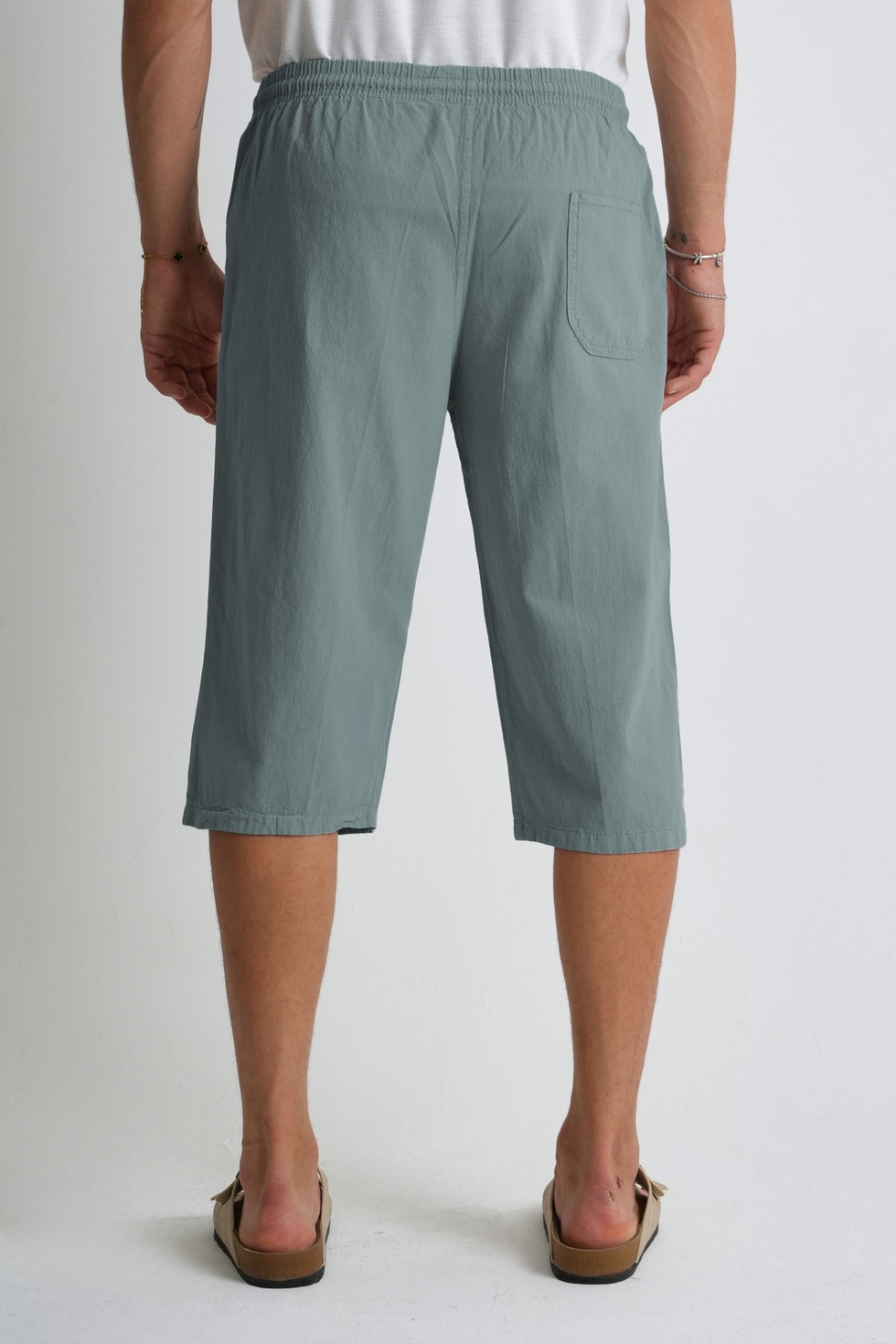 Erkek Regular %100 Pamuk Keten Görünümlü Kapri