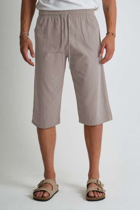 Taş Erkek Regular %100 Pamuk Keten Görünümlü Kapri DC204