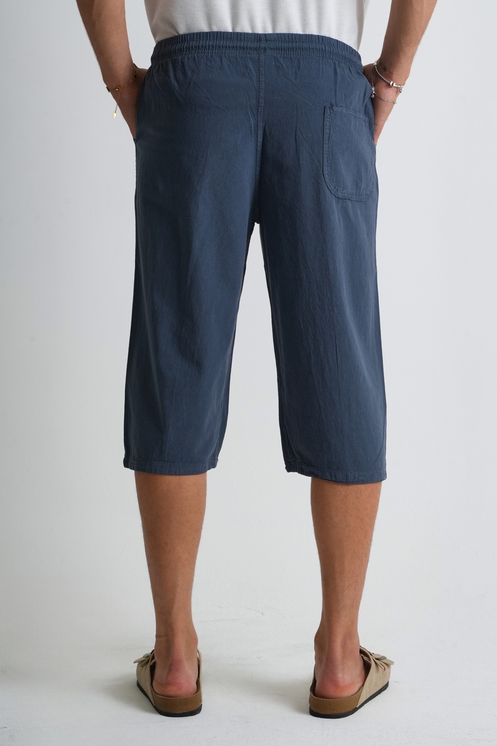 Erkek Regular %100 Pamuk Keten Görünümlü Kapri