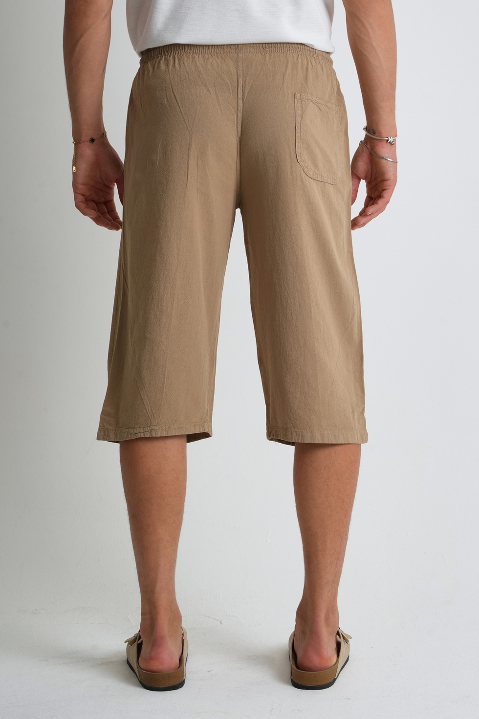 Erkek Regular %100 Pamuk Keten Görünümlü Kapri