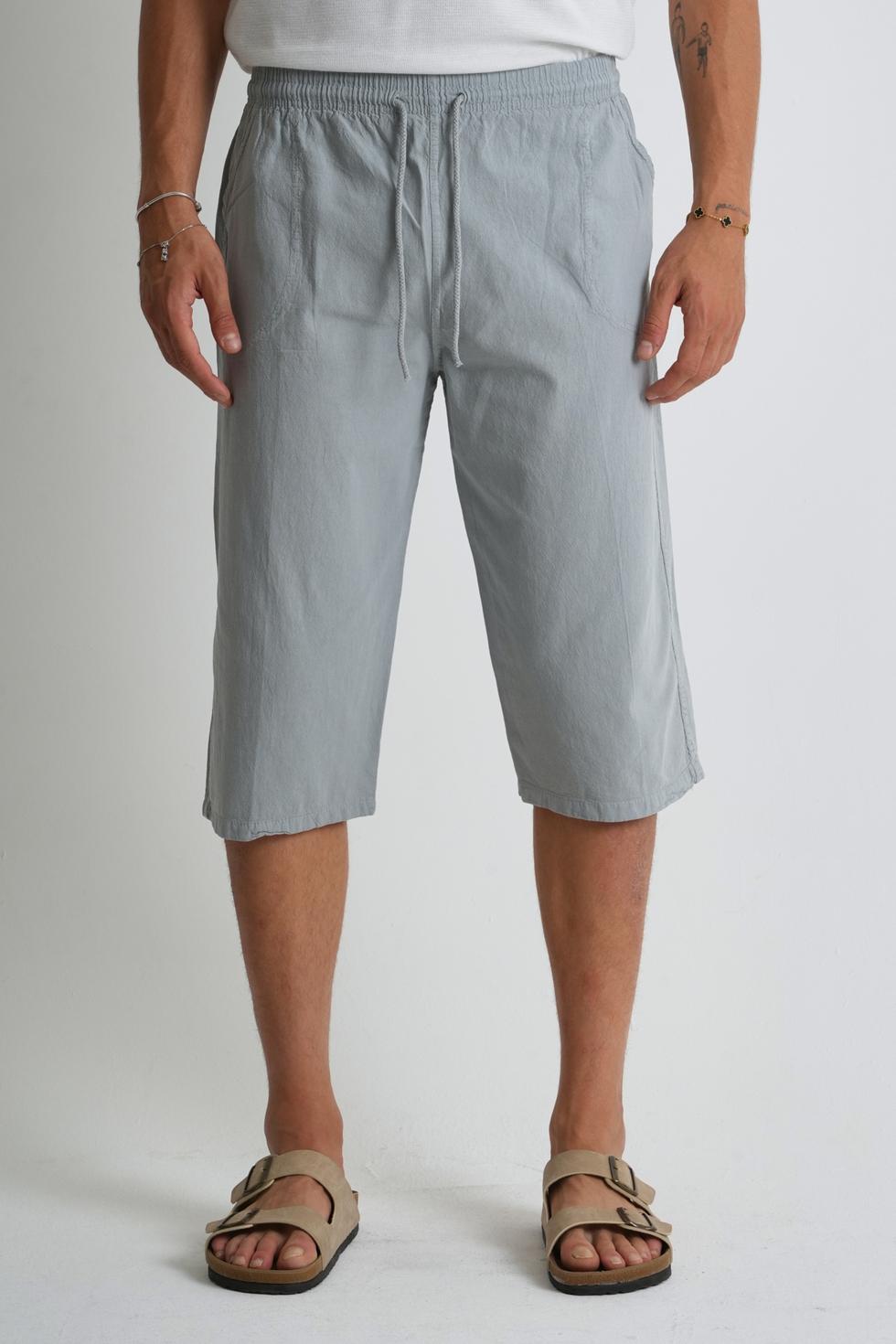 Erkek Regular %100 Pamuk Keten Görünümlü Kapri