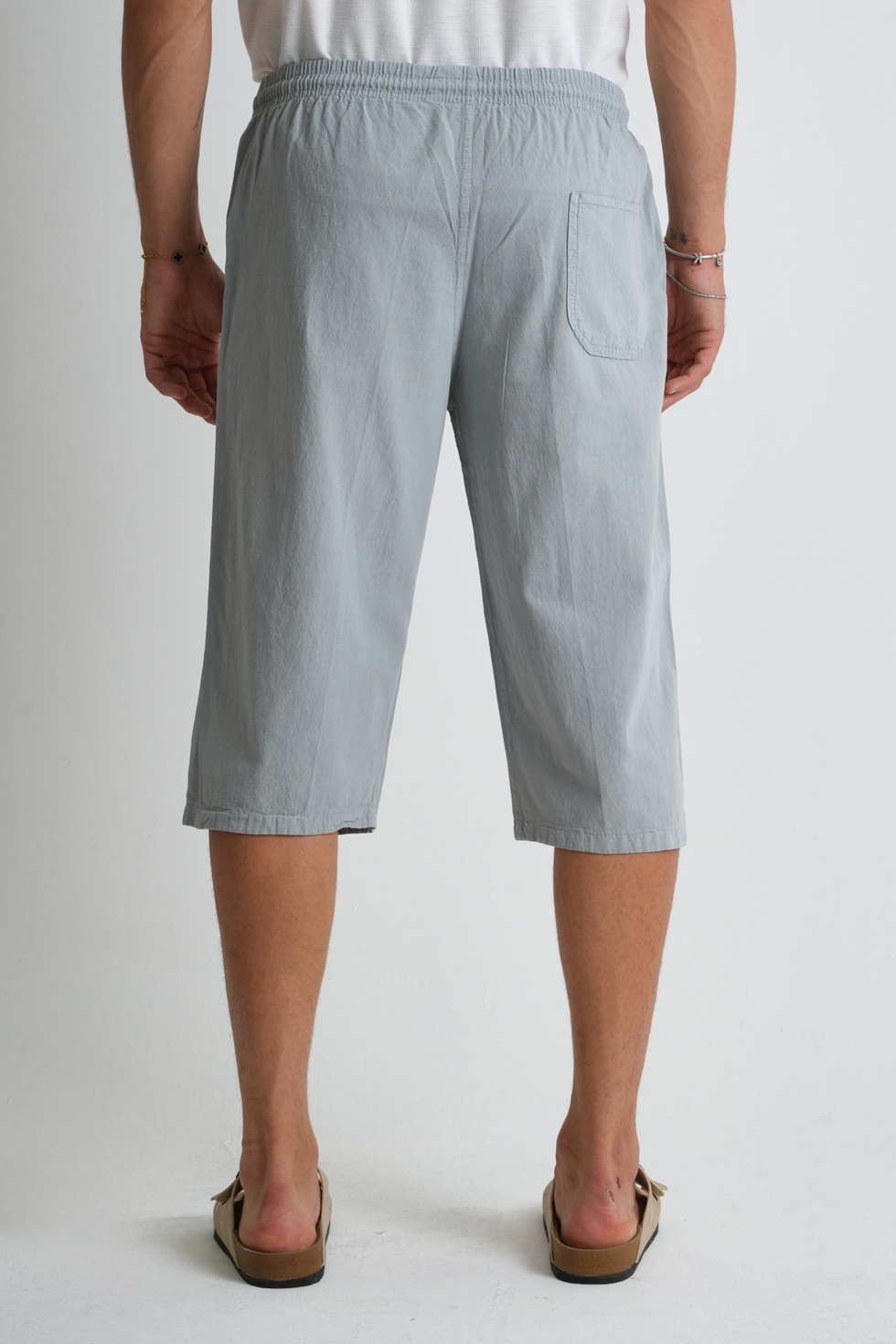 Erkek Regular %100 Pamuk Keten Görünümlü Kapri