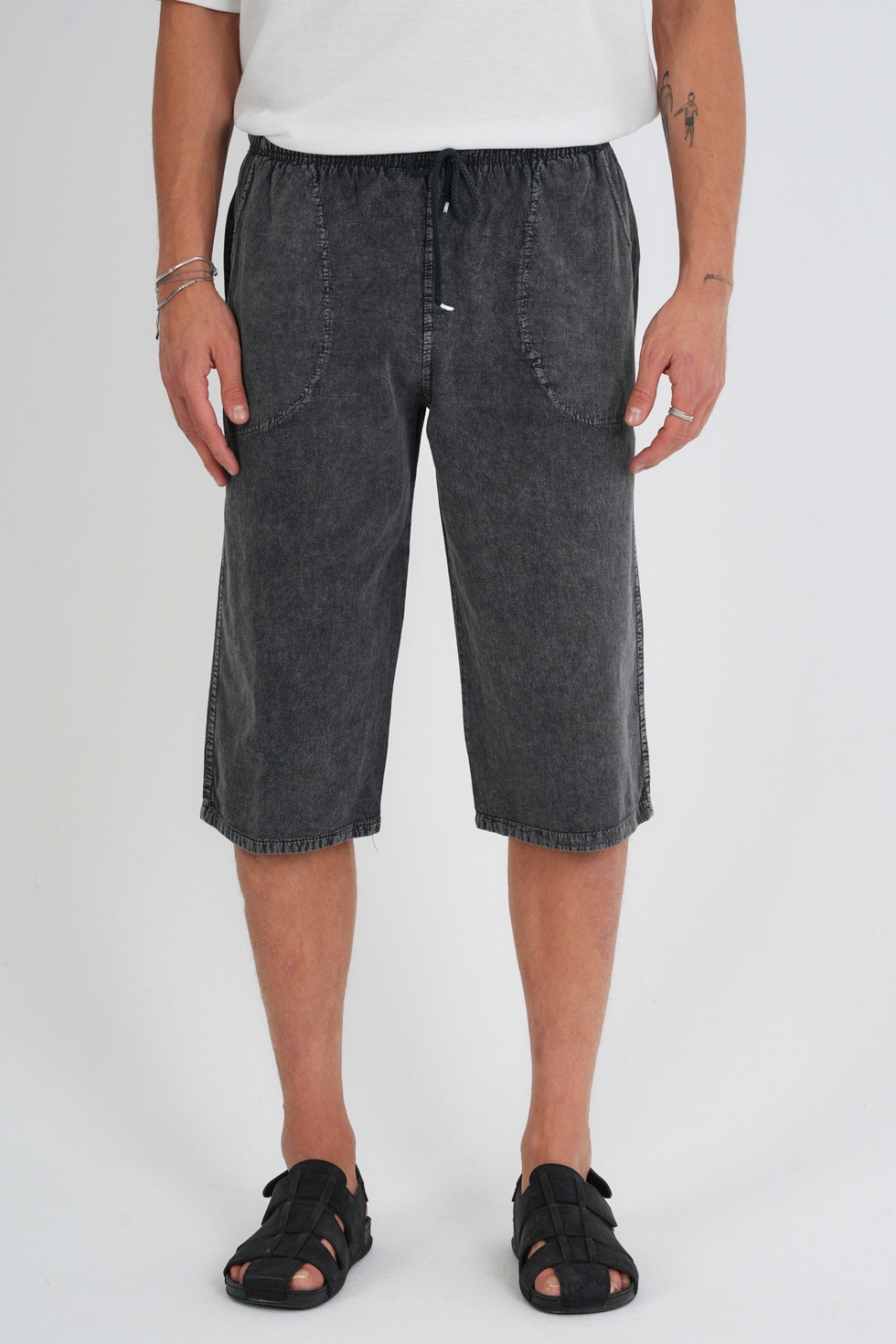 Erkek Regular %100 Pamuk Keten Görünümlü Kapri