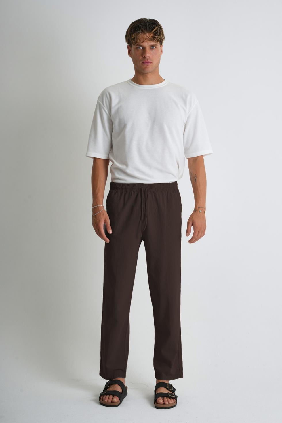 Erkek Regular %100 Pamuk Keten Görünümlü Kapri