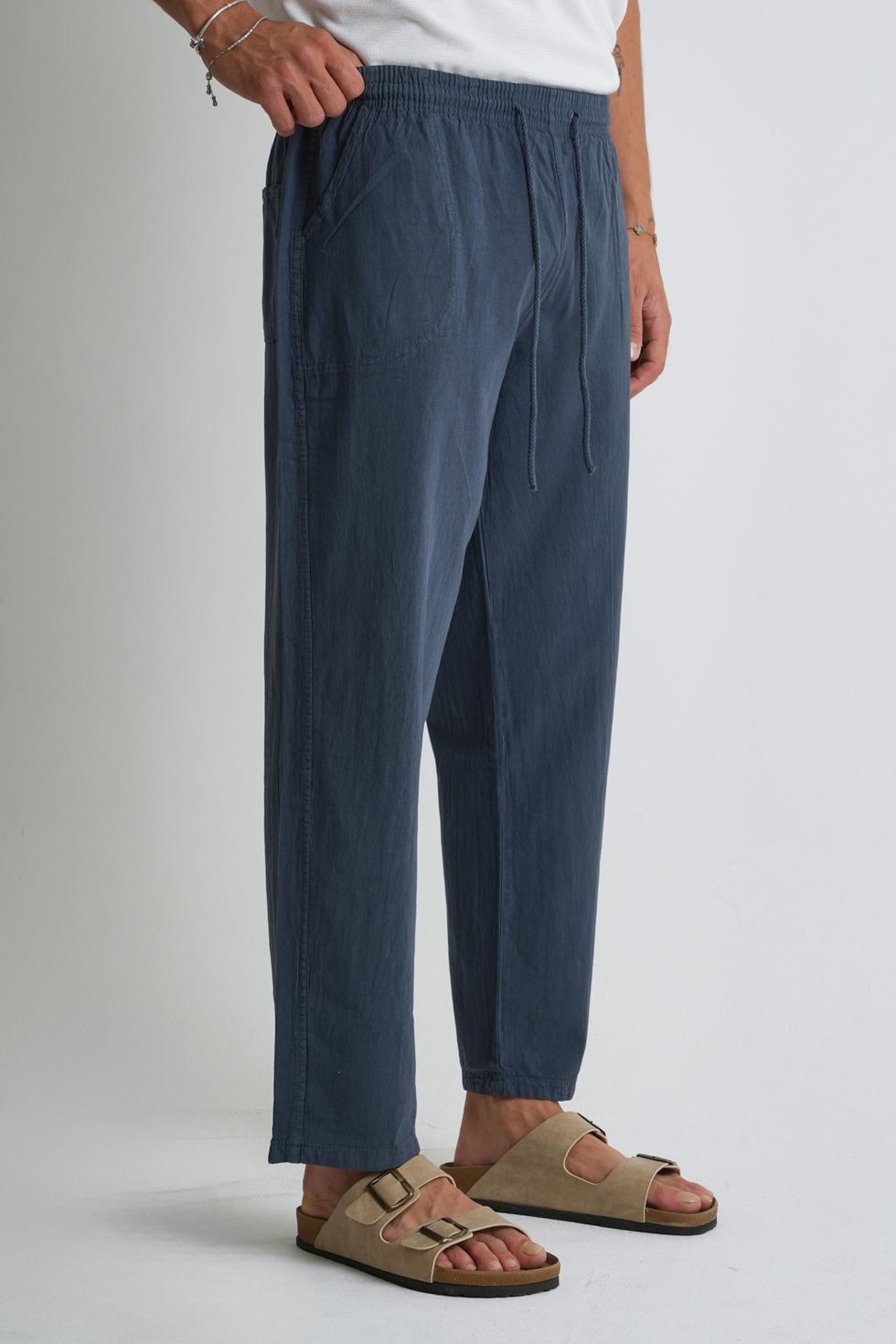 Erkek Regular %100 Pamuk Keten Görünümlü Kapri