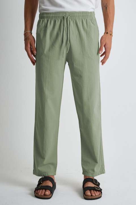 Çağla Erkek Yazlık Rahat Kalıp %100 Pamuk Keten Görünümlü Pantolon E205