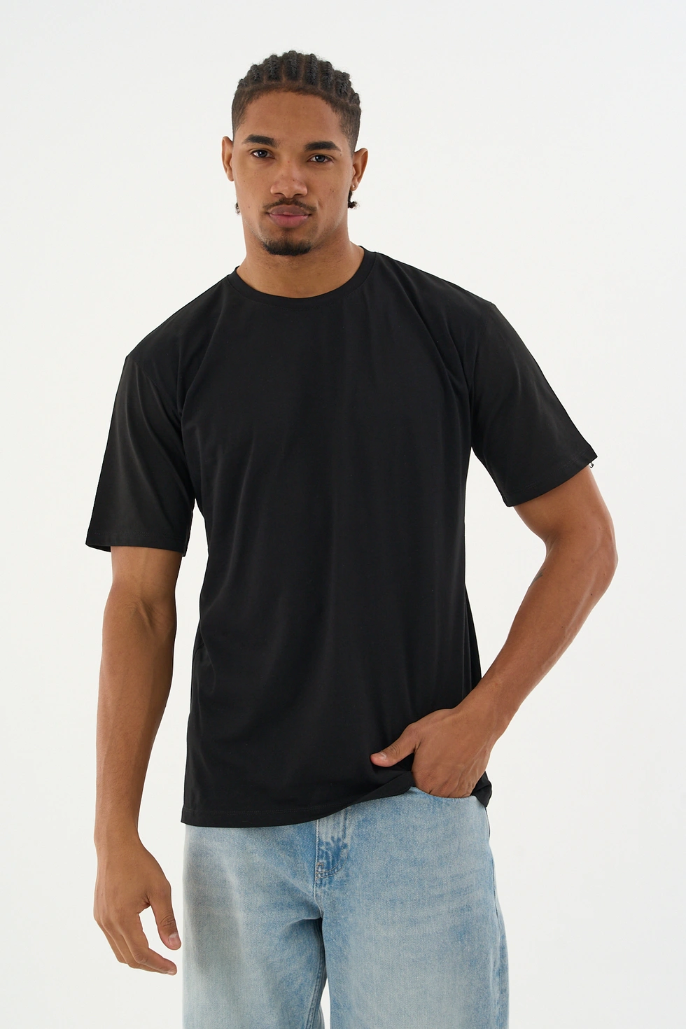 Erkek %100 Organik Pamuklu Yumuşak Dokulu Comfort Fit Bisiklet Yakalı T-shirt