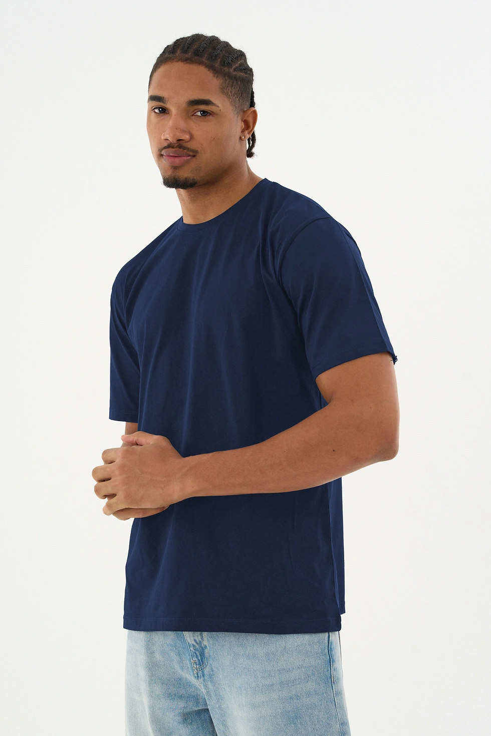 Erkek %100 Organik Pamuklu Yumuşak Dokulu Comfort Fit Bisiklet Yakalı T-shirt