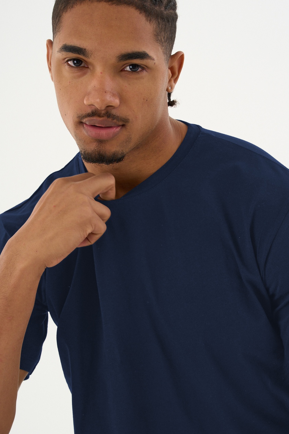 Erkek %100 Organik Pamuklu Yumuşak Dokulu Comfort Fit Bisiklet Yakalı T-shirt